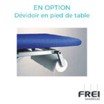 Table de massage électrique pour kiné de couleur bleu avec dévidoir de papier