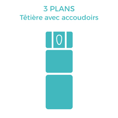 Table 3 plans têtière avec accoudoirs