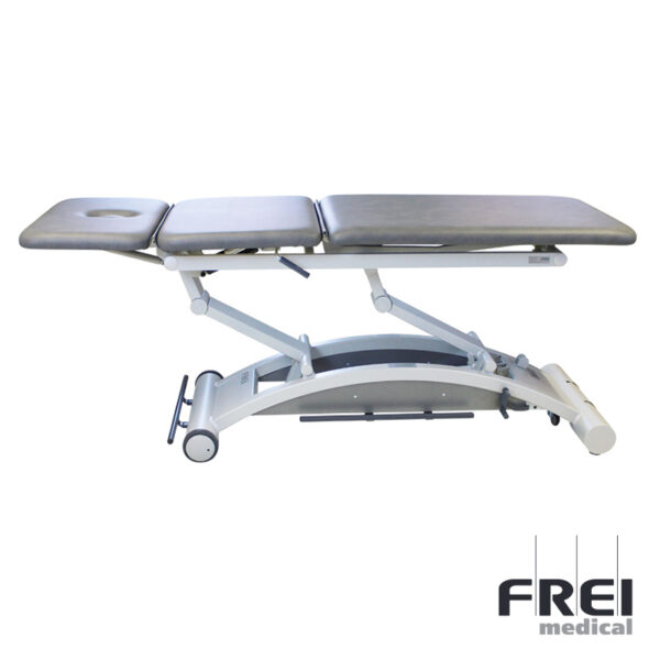 Table de massage électrique trois plans pour kiné de couleur gris Frei medical