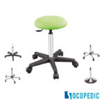 Tabouret sur roulettes de couleur vert pour kiné de marque Socopedic