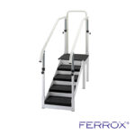 Escalier blanc avec marches noires pour la rééducation de marque FERROX