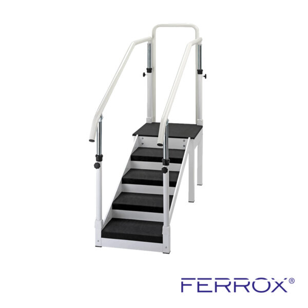 Escalier blanc avec marches noires pour la rééducation de marque FERROX