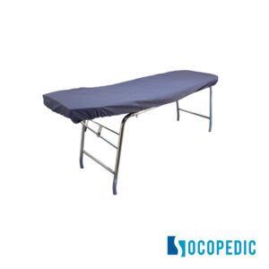 Table de massage avec une housse de protection bleu de marque Socopedic